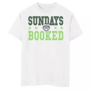 Зеленая футболка с графическим логотипом ESPN Fantasy Football Sundays Booked для мальчиков 8–20 лет Licensed Character, белый