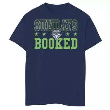 Зеленая футболка с графическим логотипом ESPN Fantasy Football Sundays Booked для мальчиков 8–20 лет Licensed Character, синий