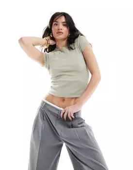 Зеленая футболка с короткими рукавами Cotton:On The One Ribbon