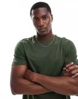 Зеленая футболка с круглым вырезом New Look