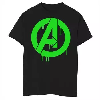 Зеленая футболка с логотипом «А» для мальчиков 8–20 лет «Marvel The Avengers» Marvel