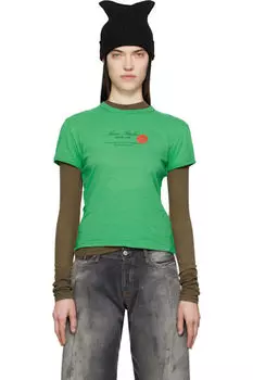 Зеленая футболка с логотипом Acne Studios