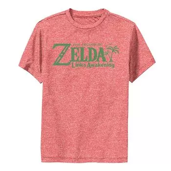 Зеленая футболка с логотипом Nintendo Legend Of Zelda Links Awakening Palm Tree для мальчиков 8–20 лет Licensed Character