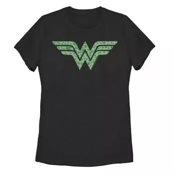 Зеленая футболка с логотипом Wonder Woman для юниоров оттенка клевера Licensed Character