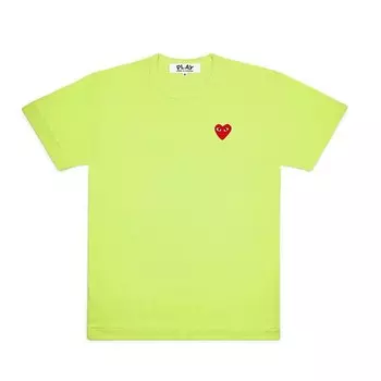 Зеленая футболка с мини-сердечком Comme Des Garcon, зеленый