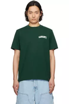 Зеленая футболка с надписью «University Script» Carhartt Work In Progress