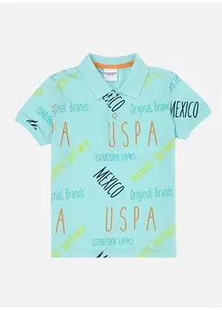 Зеленая футболка с принтом для мальчиков UGER U.S. Polo Assn., зеленый
