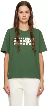 Зеленая футболка с принтом MM6 Maison Margiela