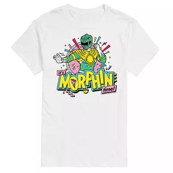 Зеленая футболка с рисунком Big & Tall Power Rangers Morphin Time Licensed Character, белый