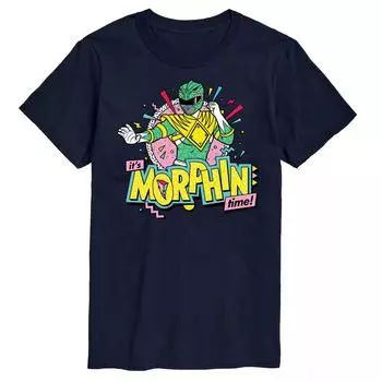 Зеленая футболка с рисунком Big & Tall Power Rangers Morphin Time Licensed Character, синий