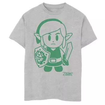 Зеленая футболка с рисунком Nintendo Legend Of Zelda Links Awakening Link для мальчиков 8–20 лет Licensed Character