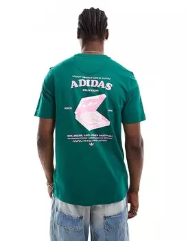 Зеленая футболка с рисунком пиццы adidas Originals