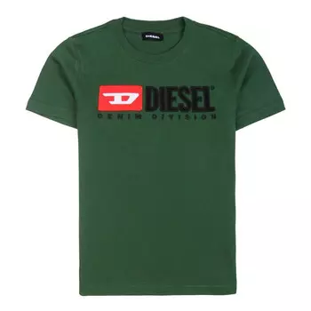 Зеленая футболка с вышитым логотипом Diesel, зеленый