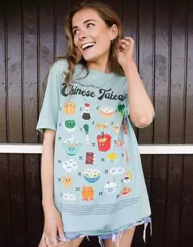 Зеленая футболка унисекс с китайским гидом на вынос и рисунком Batch1