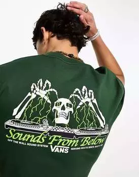 Зеленая футболка Vans Sounds from Under с принтом на спине