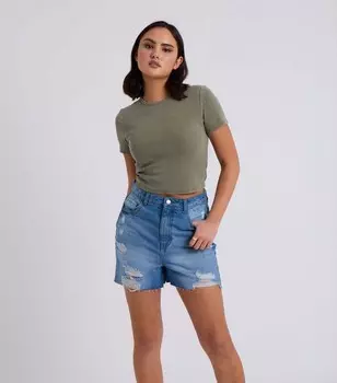 Зеленая футболка в рубчик Urban Bliss Urban Bliss, оливковый