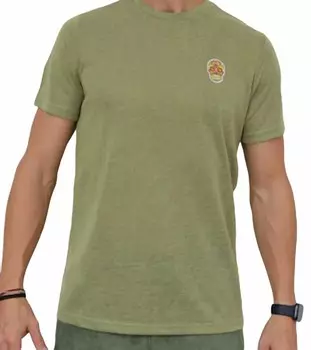 Зеленая футболка в стиле милитари с черепом BAIN DE MER