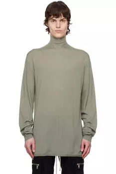 Зеленая голливудская водолазка свободного кроя Rick Owens