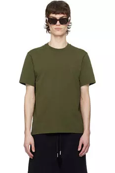 Зеленая хлопковая футболка Ami de Coeur AMI Paris