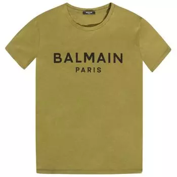 Зеленая хлопковая футболка Balmain, Green