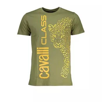 Зеленая хлопковая футболка cavalli CLASS