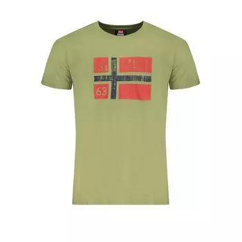 Зеленая хлопковая футболка Geographical Norway