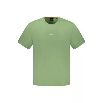 Зеленая хлопковая футболка Hugo Boss