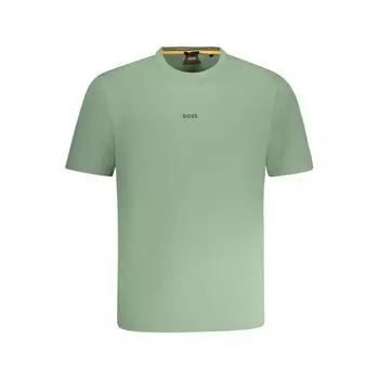 Зеленая хлопковая футболка Hugo Boss