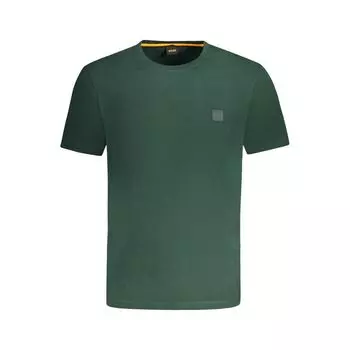 Зеленая хлопковая футболка Hugo Boss