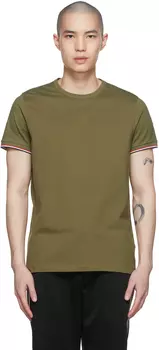 Зеленая хлопковая футболка Moncler