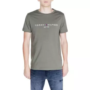 Зеленая хлопковая футболка Tommy Hilfiger
