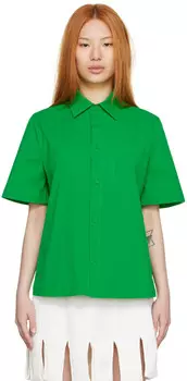 Зеленая хлопковая рубашка Bottega Veneta