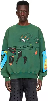 Зеленая хлопковая толстовка We11done