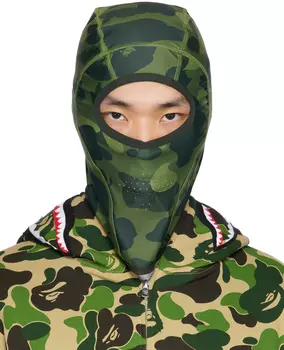 Зеленая камуфляжная балаклава BAPE
