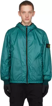 Зеленая компактная куртка Stone Island