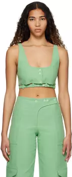 Зеленая костюмная майка GANNI