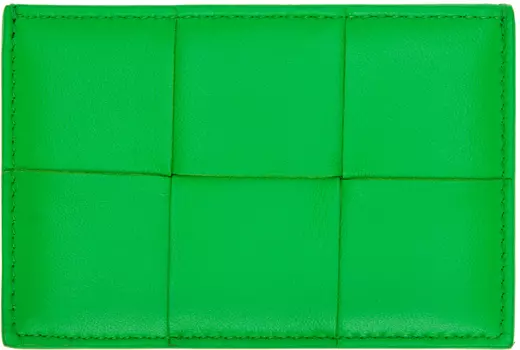 Зеленая кожаная кредитница Bottega Veneta