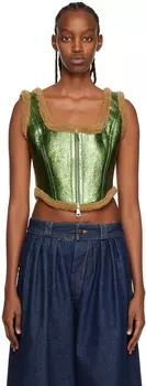 Зеленая кожаная майка The Laminated Jean Paul Gaultier