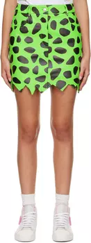 Зеленая кожаная мини-юбка The Flintstones Edition Moschino