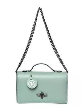 Зеленая кожаная сумка Roberta M, зеленый