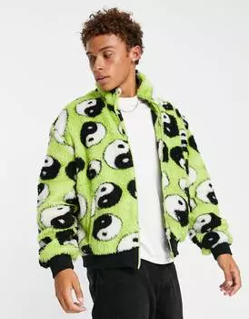 Зеленая куртка с графичным принтом ASOS DESIGN