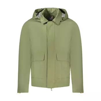 Зеленая льняная мужская куртка K-Way