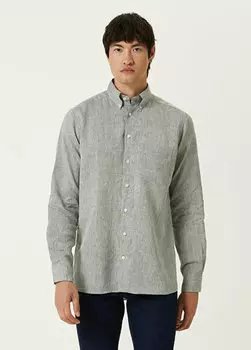 Зеленая льняная рубашка Eton