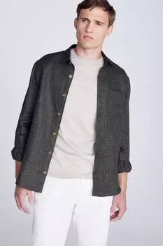 Зеленая льняная рубашка MOSS, зеленый