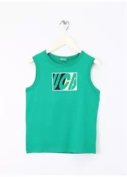 Зеленая майка для мальчика 3I1XCH01G Benetton, зеленый