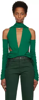 Зеленая майка Donna Maximilian Davis