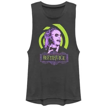 Зеленая майка с рисунком Swirls для подростков Beetlejuice Licensed Character, цвет Charcoal