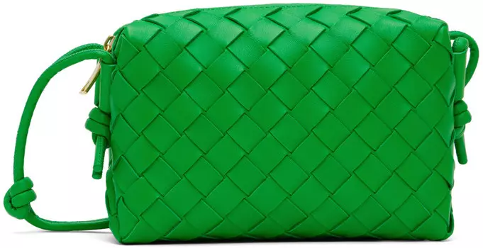Зеленая мини-сумка с ремешком для фотоаппарата Bottega Veneta