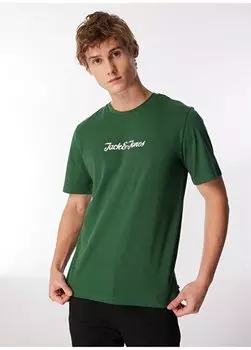 Зеленая мужская футболка с круглым вырезом JJHENRY TEE SS CREW NECK Jack & Jones, зеленый