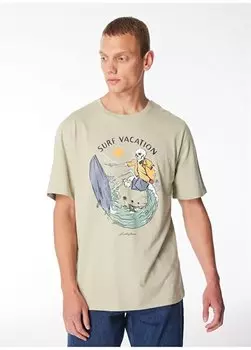 Зеленая мужская футболка с круглым вырезом JJZION TEE SS CREW NECK Jack & Jones, зеленый